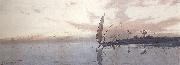 augustus osborne lamplough,r.w.s Feluccas on the Nile at dawn and Feluccas on the Nile at Dusk (mk37) Spain oil painting artist